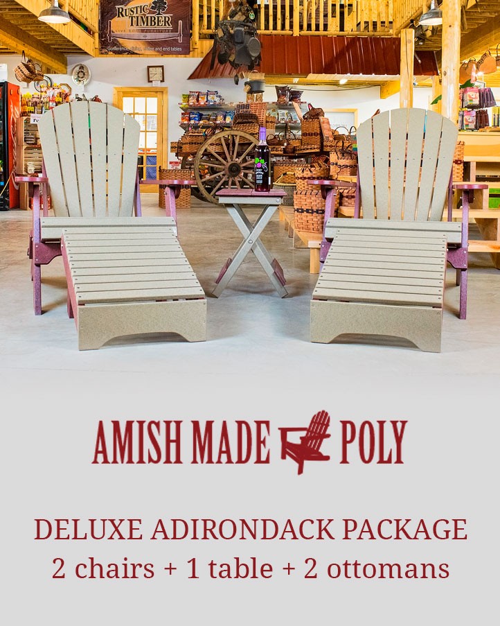 Deluxe Adirondack Package Amish Made Poly, Amish Poly Outdoor Furniture
