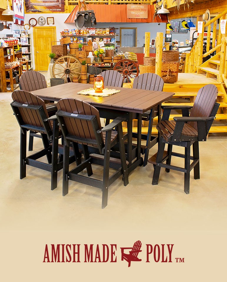 Poly 6 Bar Height Table Chair Set, Tall Dining Table And Chairs Set